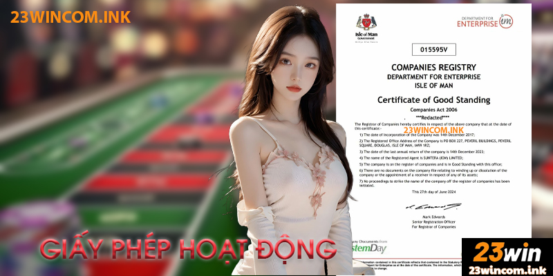 Nội dung và phạm vi giấy phép hoạt động 23Win
